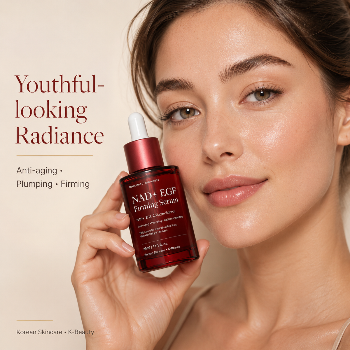 Model holding NAD+ EGF Firming Serum
